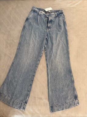 7 For All Mankind Light Blue High-Rise Wide-Leg Jeans